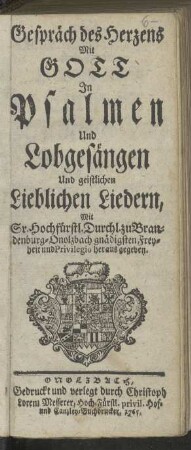 Gespräch des Herzens Mit Gott In Psalmen Und Lobgesängen Und geistlichen Lieblichen Liedern