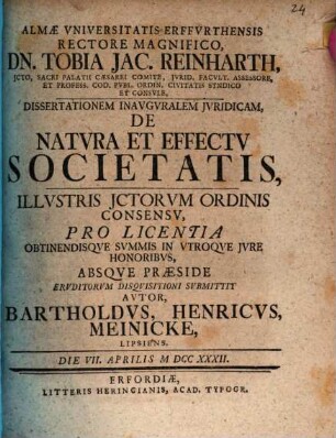Diss. inaug. iur. de natura et effectu societatis