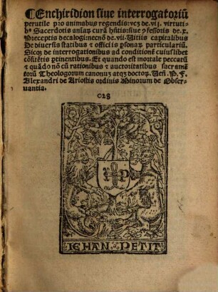 Enchiridion confessorum pro animabus regendis