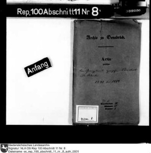 Grenzstreitigkeiten zwischen Osnabrück und Rheda Enthält u.a.: Schatzregister der Stadt Wiedenbrück (?), undatiert (Bl. 2 ff.)