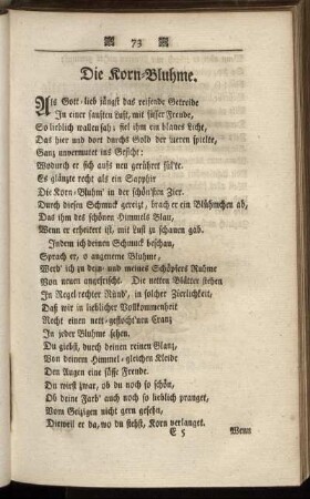 Die Korn-Bluhme. [-] Fragen.
