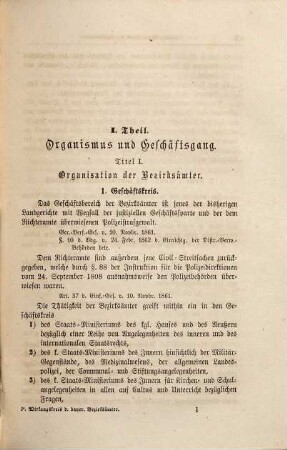 Ueberschau des Wirkungskreises der bayerischen Bezirksämter