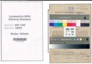 Entnazifizierung Wilhelm Becker , geb. 03.05.1902 (Signalwaerter)