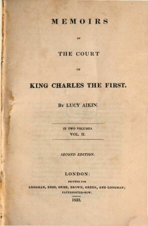 Memoirs of the court of King Charles the First : in two volumes. 2