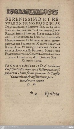 SERENISSIMO ET REVERENDISSIMO PRINCIPI AC ...