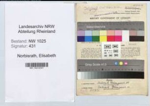 Entnazifizierung Elisabeth Norbisrath , geb. 14.03.1922 (Kaufmaennsche Angestellte)