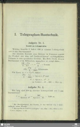 I. Telegraphen-Bautechnik