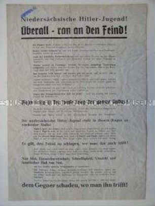 Flugblatt der Hitler-Jugend mit Durchhalteparolen und Aufruf zu Wehrwolf-Aktionen