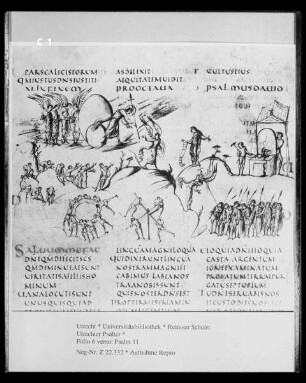Utrechter Psalter, fol. 6v, Psalm 11
