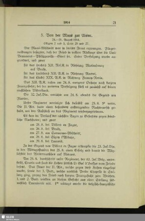5. Von der Maas zur Aisne : 24. - 31. August 1914