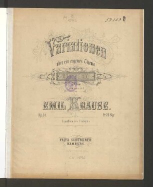 Variationen über ein eigenes Thema : für das Clavier ; op. 31