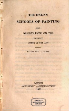 The italian Schools of Painting : with observations on the present state of the art
