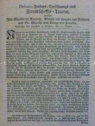 Frieden von Dresden vom 25. Dezember 1745