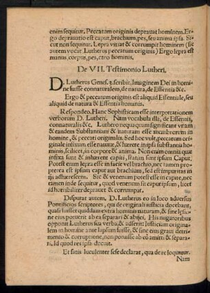 De VII. Testimonio Lutheri.