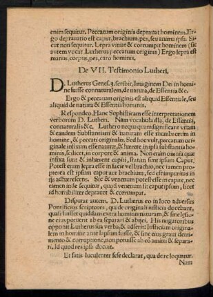 De VII. Testimonio Lutheri.