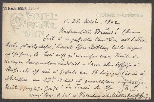 Brief an Ludwig Strecker <senior> und B. Schott's Söhne : 25.03.1902