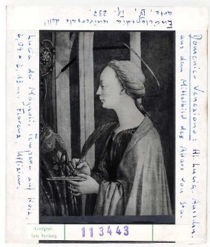 Domenico Veneziano: Hl. Lucia, Ausschnitt aus der Sacra Conversazione, Florenz, Uffizien