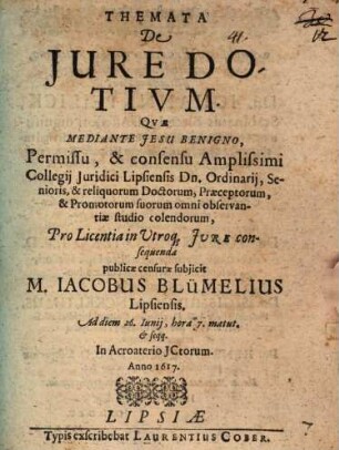 Themata De Iure Dotium