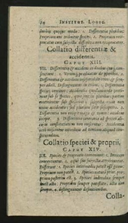 Collatio differentiae & accidentis. Caput XIII.