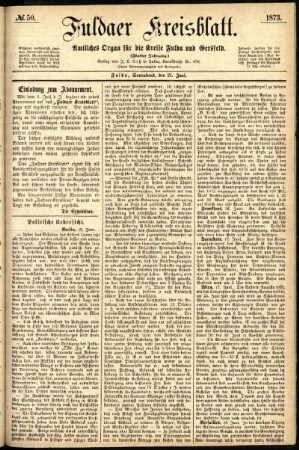 Ausgabe vom Samstag, den 21. Juni 1873.