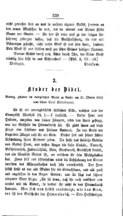 Kinder der Bibel : Vortrag, gehalten im evangelischen Verein zu Berlin am 21. Oktober 1863