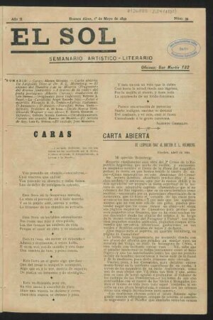 Carta abierta de Leopoldo Diaz al Dr. E. L. Holmberg