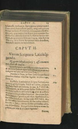 Caput II. Utrum Scriptura Laicis legenda.