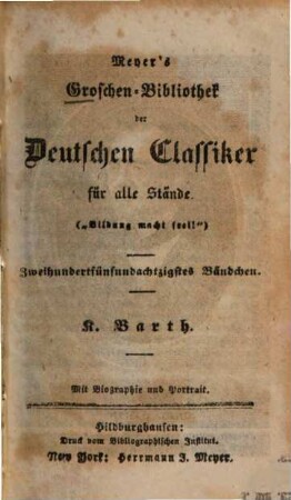 K. Barth : Mit Biographie und Portrait