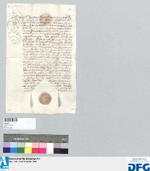Lehengegenbrief des Barthelme Schrenckh von Notzingen für seinen Bruder und für seinen Neffen über Kapital und Zins.