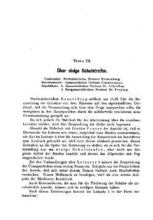Verhandlung über den dritten zur mündlichen Beratung gestellten Gegenstand : [Protokolle der Verhandlungen] ; [Dritte Sitzung]