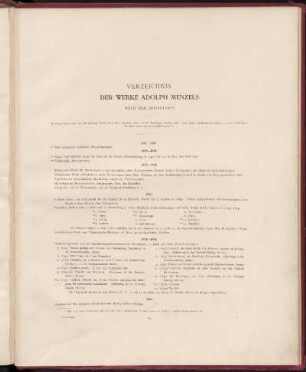 Verzeichnis der Werke Adolph Menzels nach der Zeitfolge