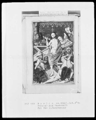 Gebetbuch — Folge von Passionsszenen nach Stichen Schongauers — Aufersteheung, Folio 26verso
