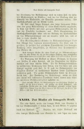 XXIII. Das Wasser als bewegende Kraft