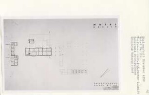 Motel Berlin, Berlin-Wannsee (Diplomarbeit bei Kurt Dübbers): Grundriss Untergeschoss 1:200