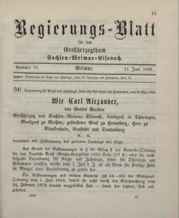 54. Taxordnung für Aerzte und Zahnärzte, sowie für Thierärzte und Hebammen
