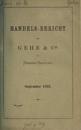 Handelsbericht. 1892,9