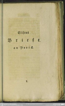 Elisens Briefe an Yorick