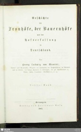 3: Geschichte der Fronhöfe, der Bauernhöfe und der Hofverfassung in Deutschland