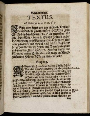 "Textus" und "Eingang"