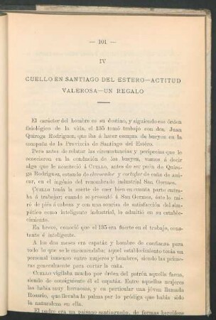 IV - Cuello en Santiago del Estero - actitud valerosa - un regalo