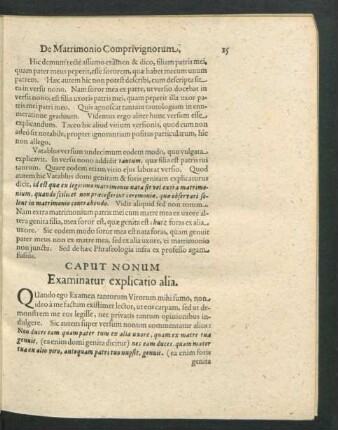 Caput Nonum. Examinatur explicatio alia.
