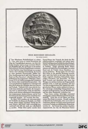 Neue Münchener Medaillen