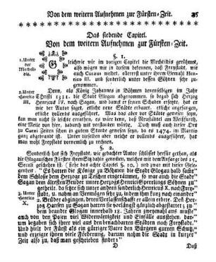 Das siebende Capitel. Von dem weitern Aufnehmen zur Fürsten-Zeit.