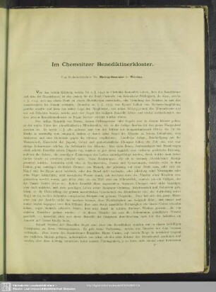 Im Chemnitzer Benediktinerkloster