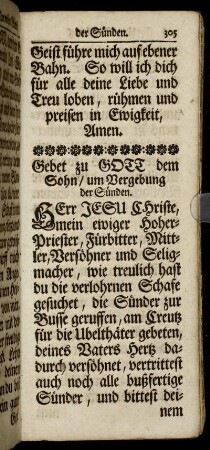 Gebet zu Gott dem Sohn / um Vergebung der Sünden. - Etliche kurtze Gebet, indem man will zum Heil. Beichtstuhl gehen.