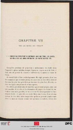 Chapitre VII. De la mise au trait
