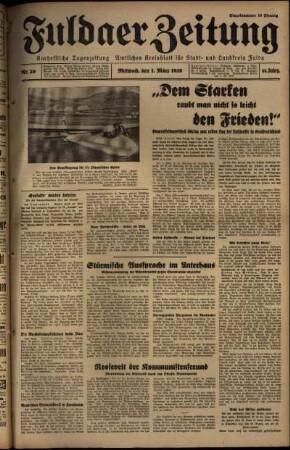 Ausgabe vom Mittwoch, den 01. März 1939.