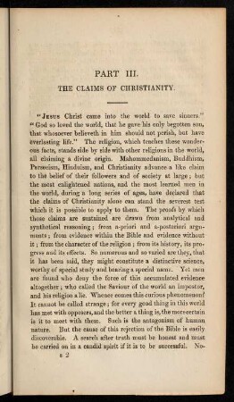 Part III. The claims of Christianity