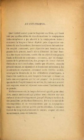 Le présent et ses dérivés dans la conjugaison Latine : d'après les données de la grammaire comparée des langues Indo-européennes