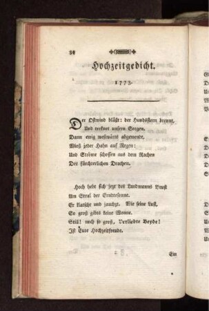 Hochzeitgedicht. 1773.